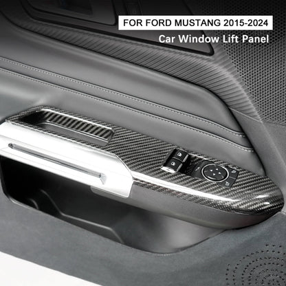 Door Window Lift Switch Panel Cover for Ford Mustang (2024 - ) Carbon Fiber