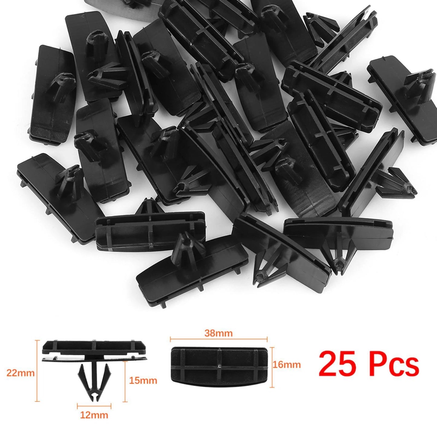 25 x Plastic Rivet Bumper Fastener Clips for Jeep Wrangler (2007-2018)