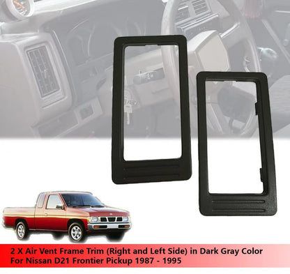Air Vent Frame Trim Bezel RH & LH Gray for Nissan D21 (87-95)
