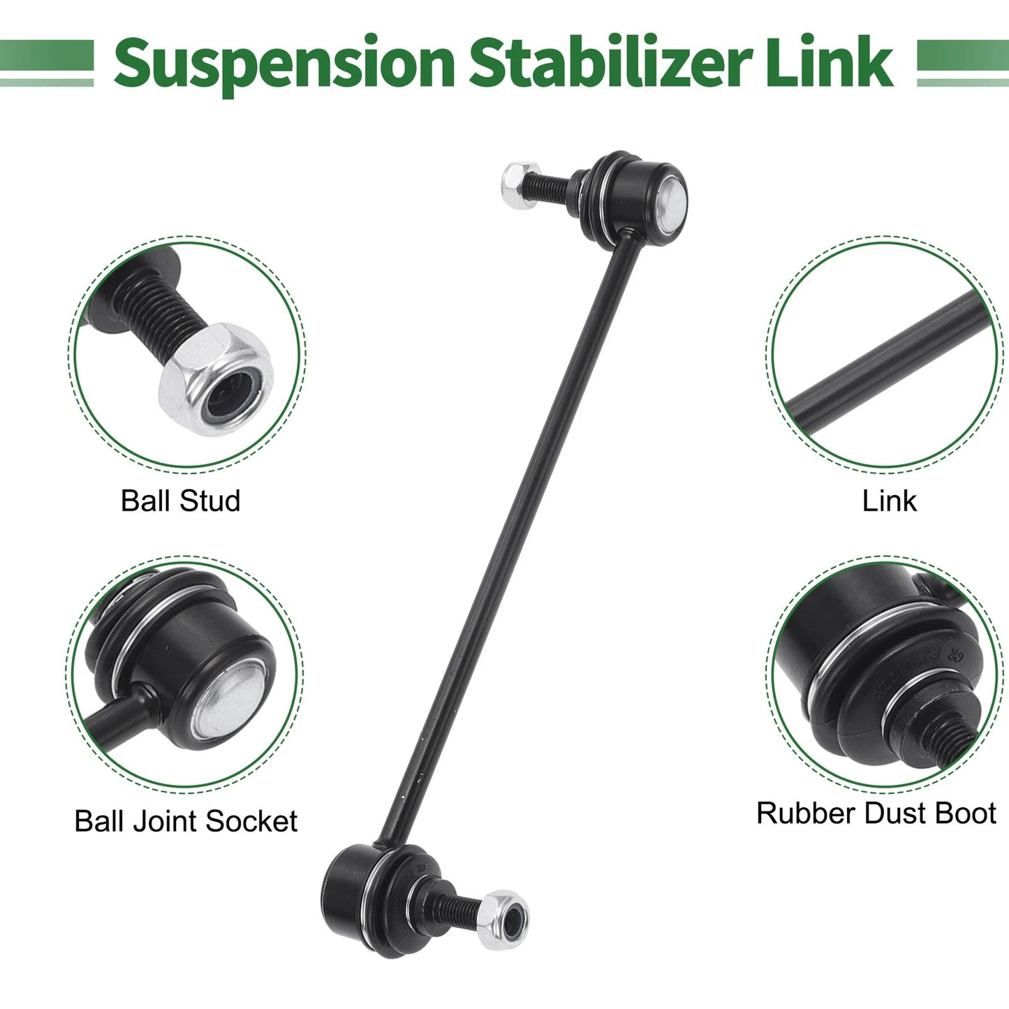 4 x Front Outer Tie Rod Ends & Sway Bar Link for Chrysler Sebring (2007-2008)