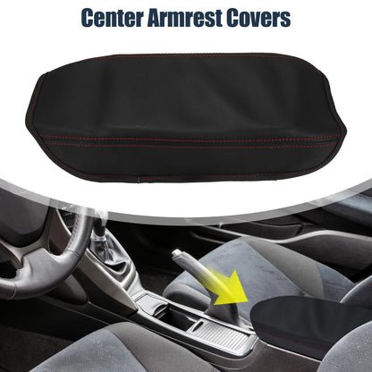Black Microfiber Leather Armrest Cover for Honda