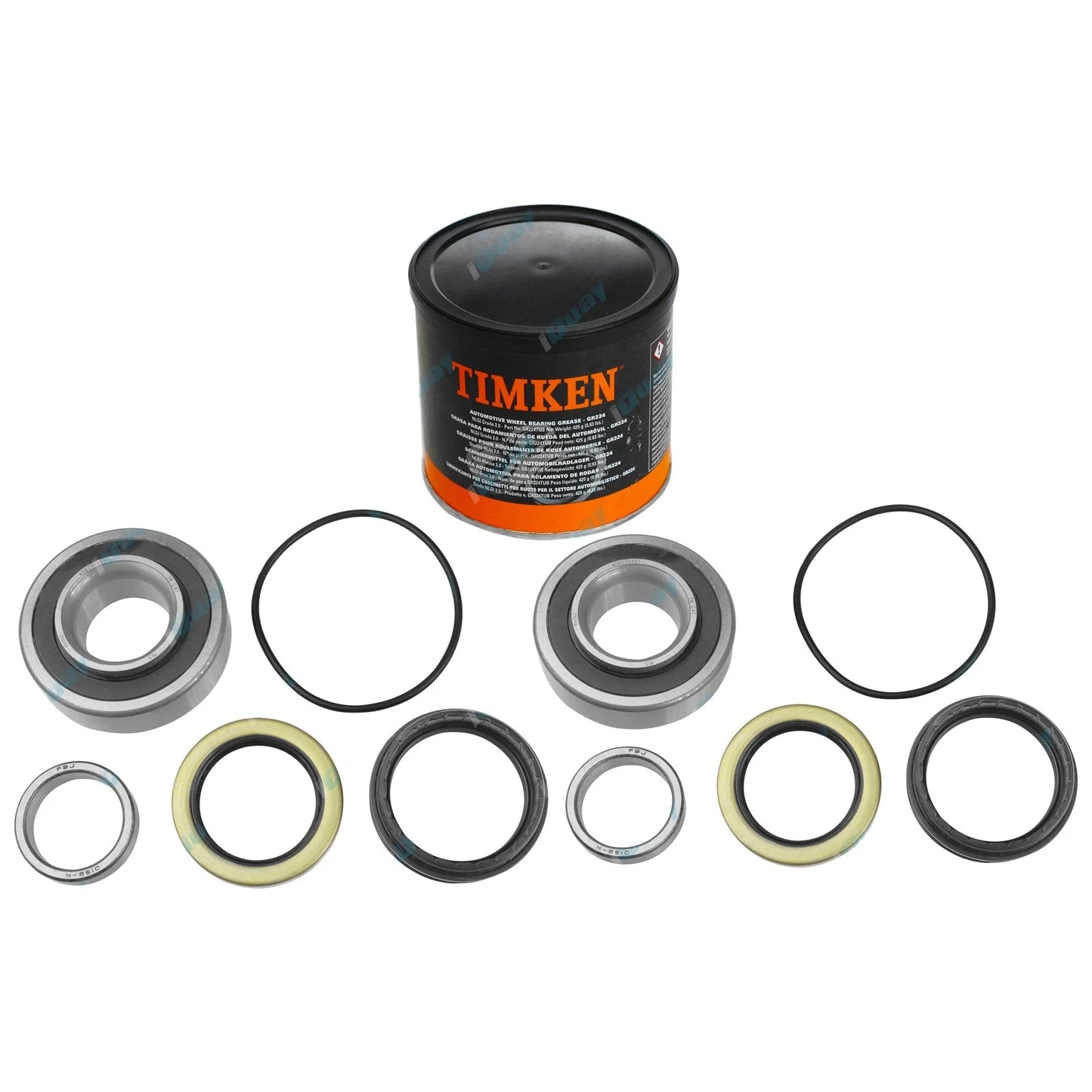 2 x Rear Wheel Bearing Kits + Grease for Toyota Hilux GGN15 GGN25 KUN16 KUN26