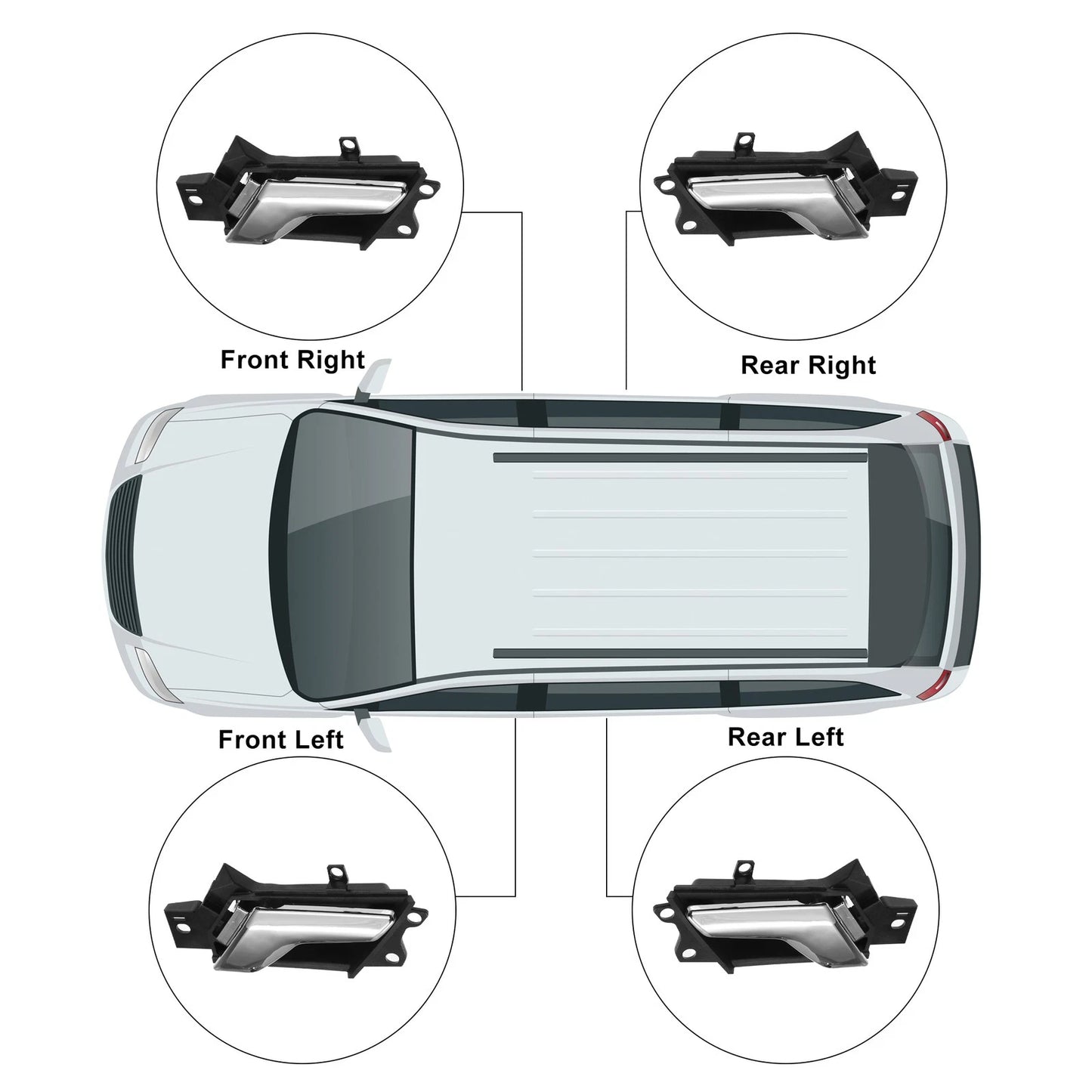 Front Rear Interior Door Handle for Chevrolet Captiva Sport Black