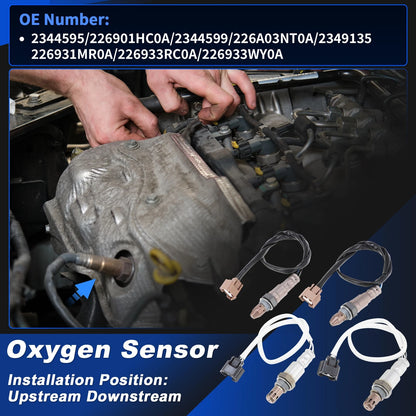 Oxygen Sensors 4 x for Nissan Pathfinder 3.5L V6 (2013-2014)