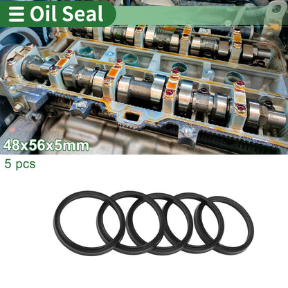 Oil Seal / 48x56x5mm / Rotary Shaft Seal NBR Rubber Black 5 pcs for MakeModel