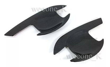 Carbon 2 x Door Handle Bowl Covers for Mitsubishi Triton L200 (2006-2014)
