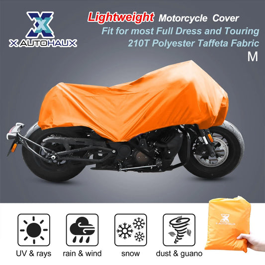 M Motorcycle Cover Half Cover Outdoor Waterproof Rain Dust Protector Orange