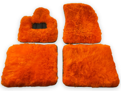 Orange Genuine Sheepskin Floor Mats for Rolls Royce Cullinan (2019-2024)