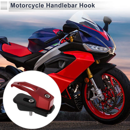 Square Aluminum Alloy Motorcycle Hanging Hook 1 Set Red 78mm