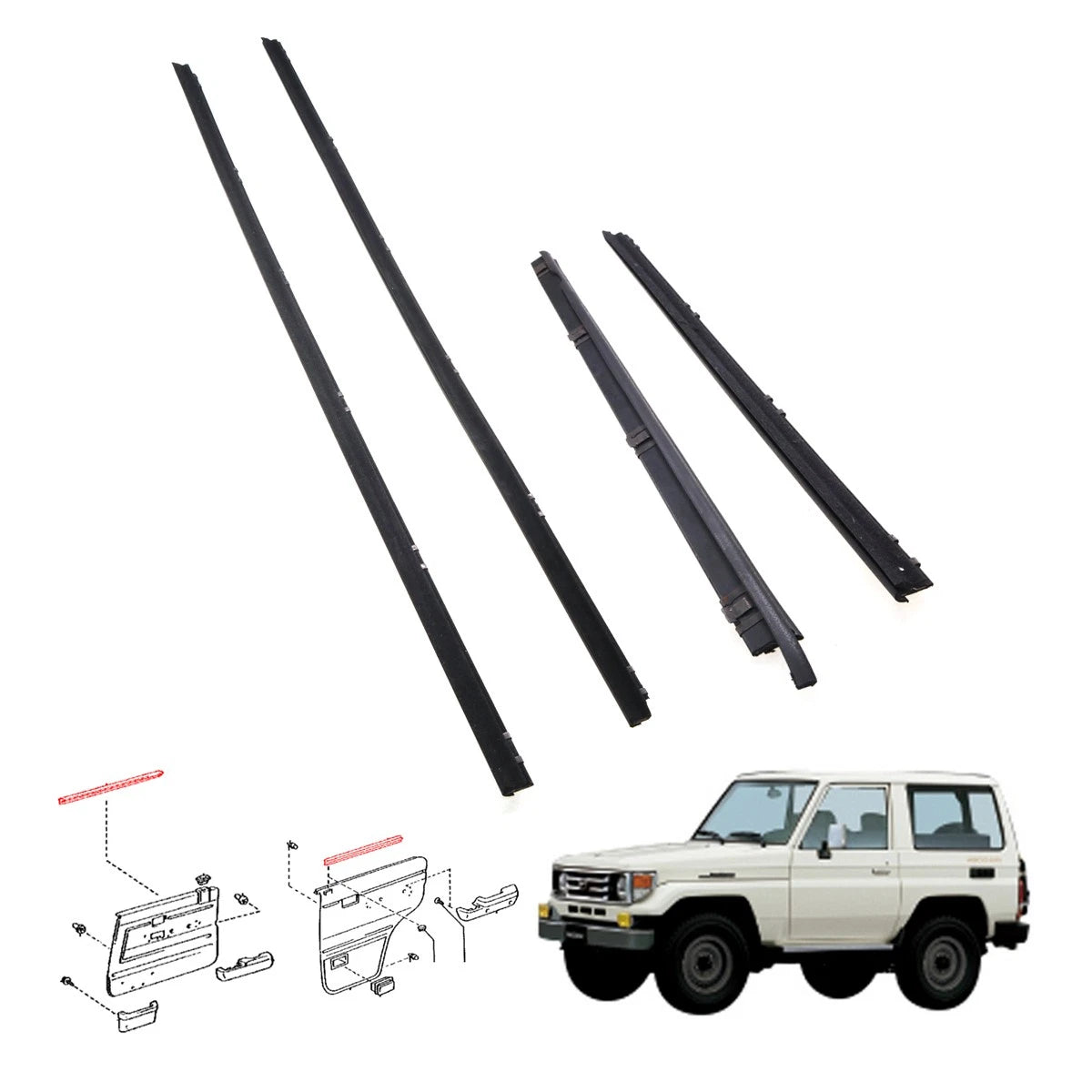Inner Weatherstrip for Toyota Land Cruiser KZJ77 LJ79 RJ77 4DR 1990-2021