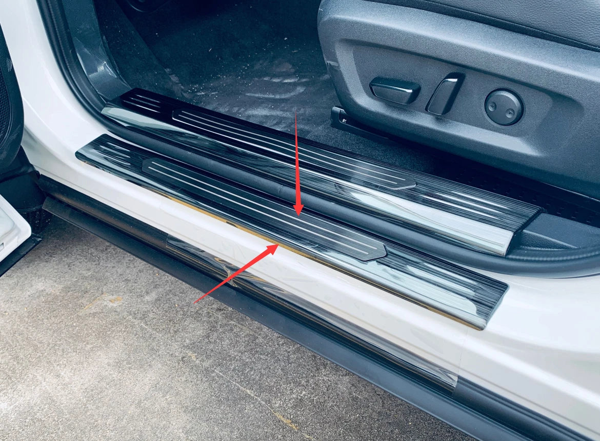 Black Outer Door Sill Scuff Plates Protector Covers for Nissan Rogue (2021-2023)