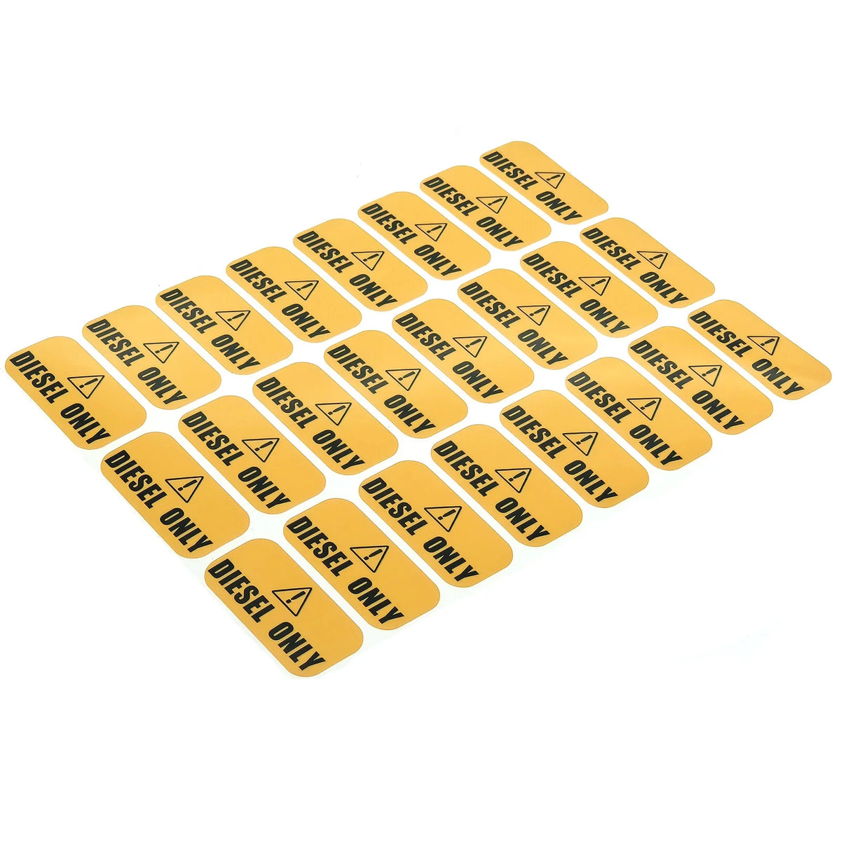 24-Pack Diesel Only Stickers, 1x2" Labels for Diesel Engines, Yellow/Black