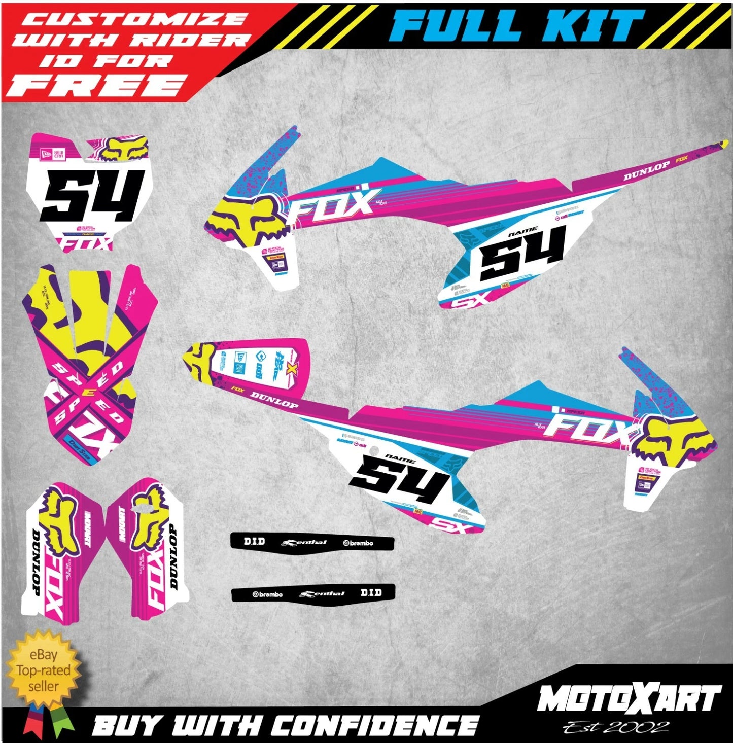 KTM 50 Custom Graphics Full Kit PEAK STYLE Stickers Decals (2016-2021)