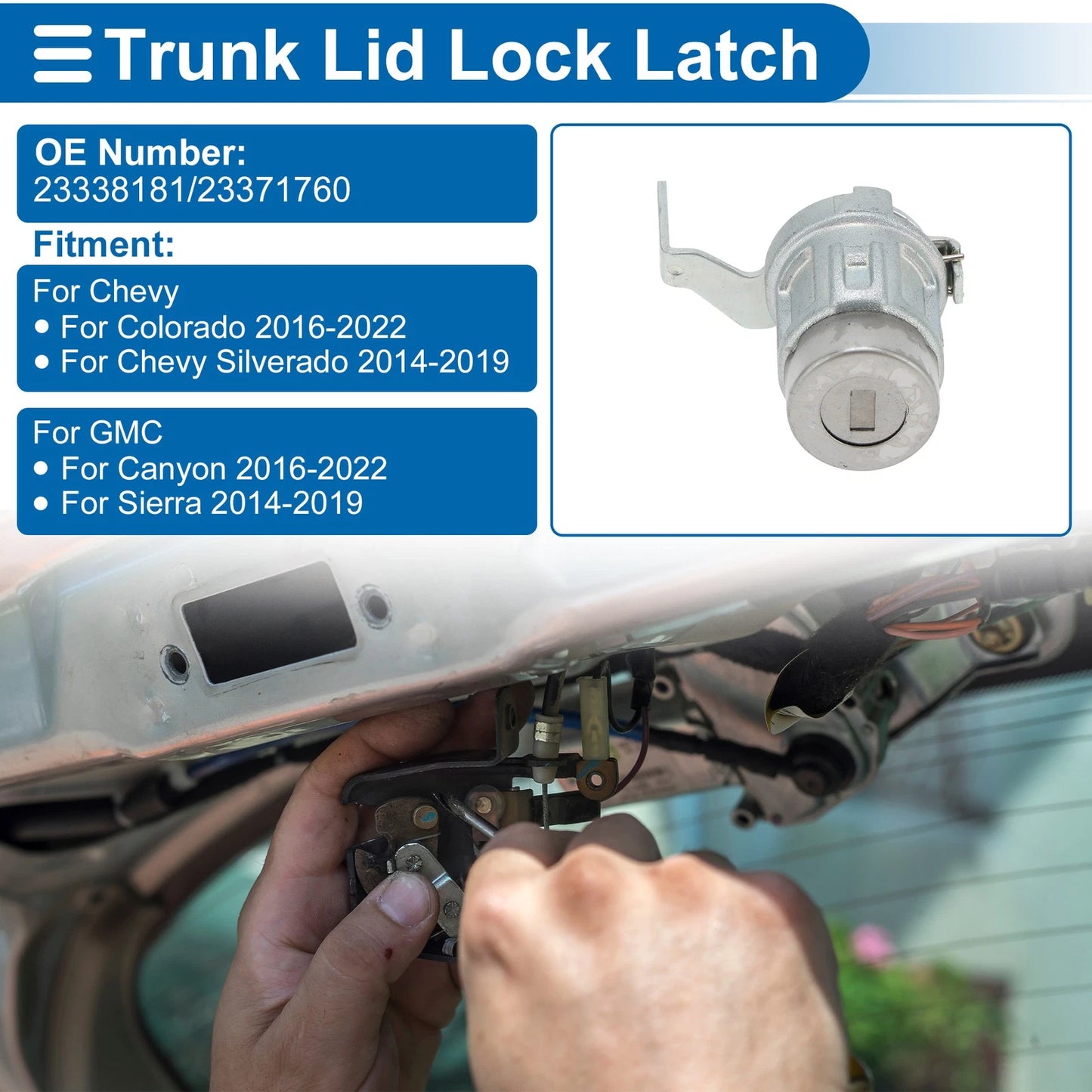 1 x Set Trunk Lock Cylinder for Chevy Colorado (2016 - 2022)
