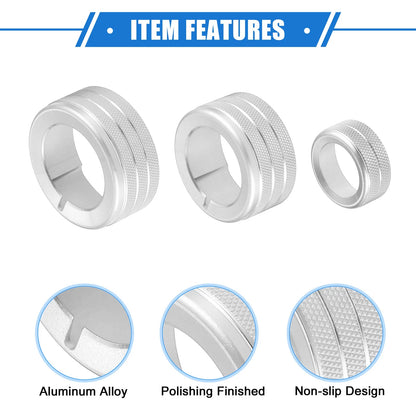 5 x AC Climate Control Knob Rings for Toyota 4Runner (2010-2022) Silver Tone
