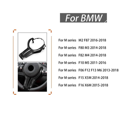 1pc Carbon Fiber Leather Steering Wheel Trim for BMW M2 M3 M4 (2014-2020)