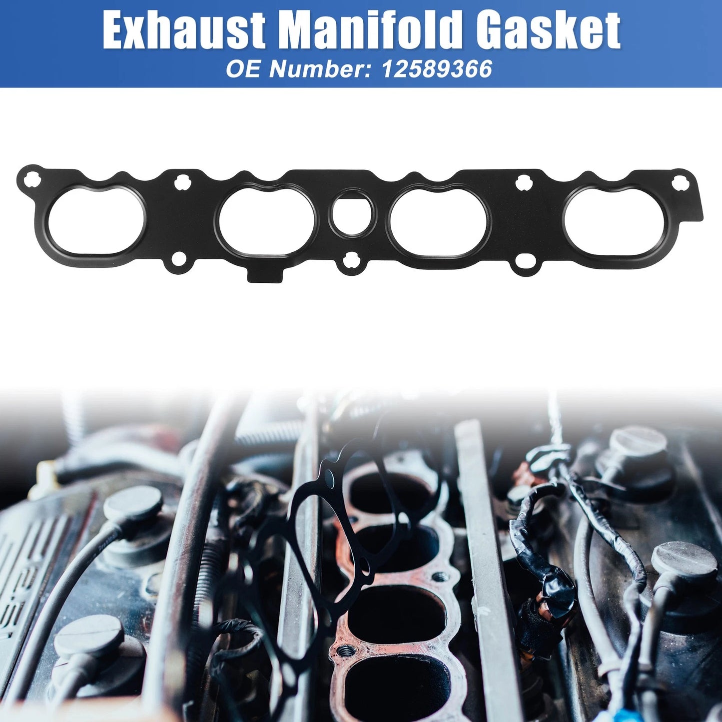 Exhaust Manifold Gasket & Engine Intake Seal Black for Buick Regal