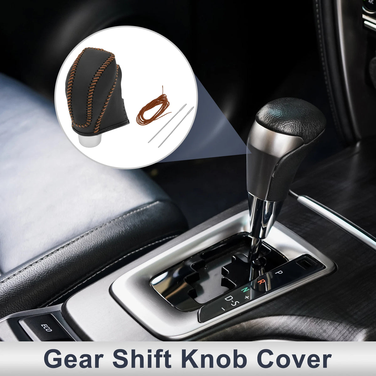 Subaru Impreza Gear Shift Knob Cover 2017-2023 Black Brown Faux Leather