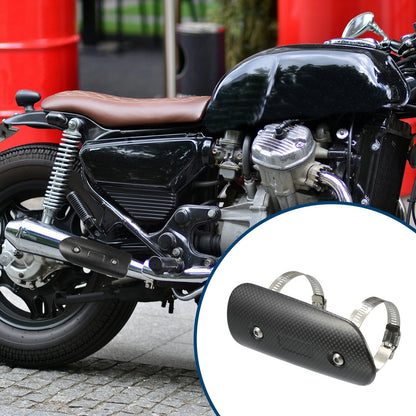 Muffler Heat Guard / 145x62mm / with Clamp Black for Motorcycle