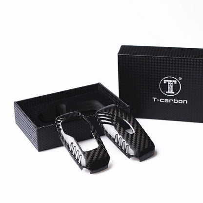 Black Carbon Fiber Smart Key Shell Cover for Ford Explorer