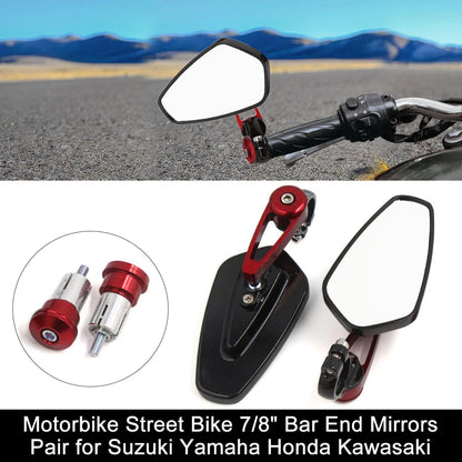 2 x 7/8" Bar End Mirrors for Suzuki Yamaha Honda
