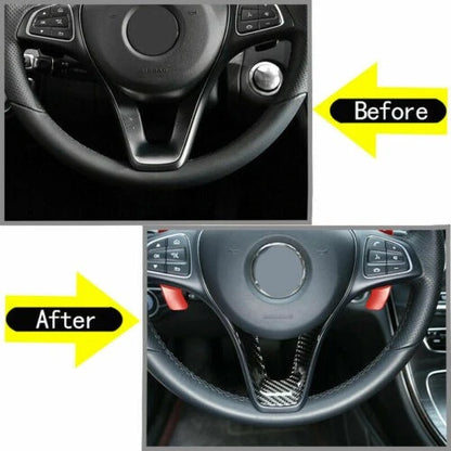 Carbon Fiber U Shape Steering Wheel Cover for Mercedes C/GLC Class (2015-2023)
