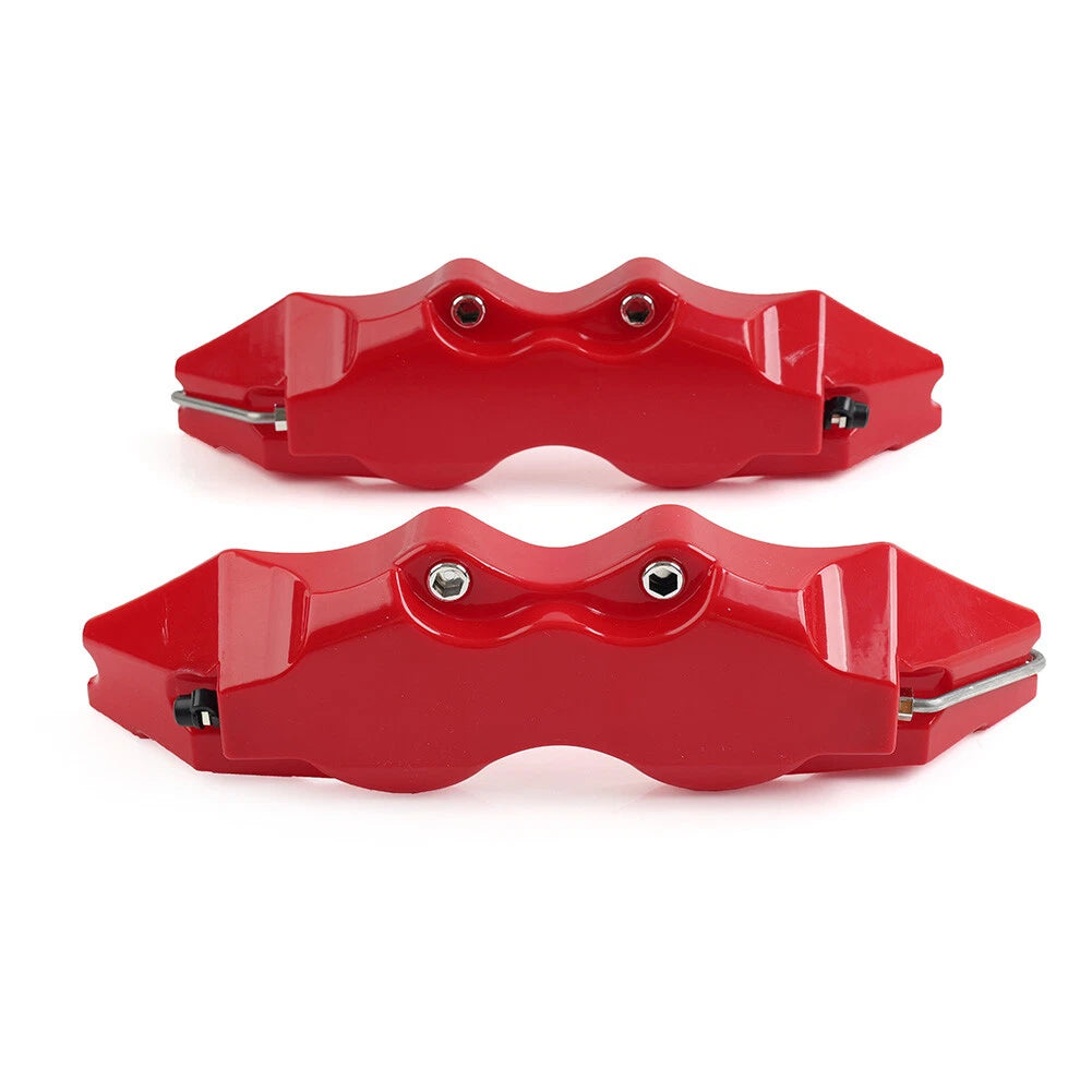 3D Style Red Disc Brake Caliper Covers Set for Universal Large Size Cars