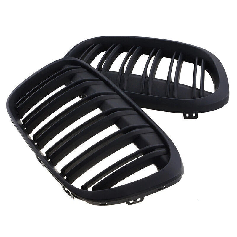 Matte Black Front Kidney Grille for 2016-2019 BMW X1 F48 F49 (2 x Grilles)