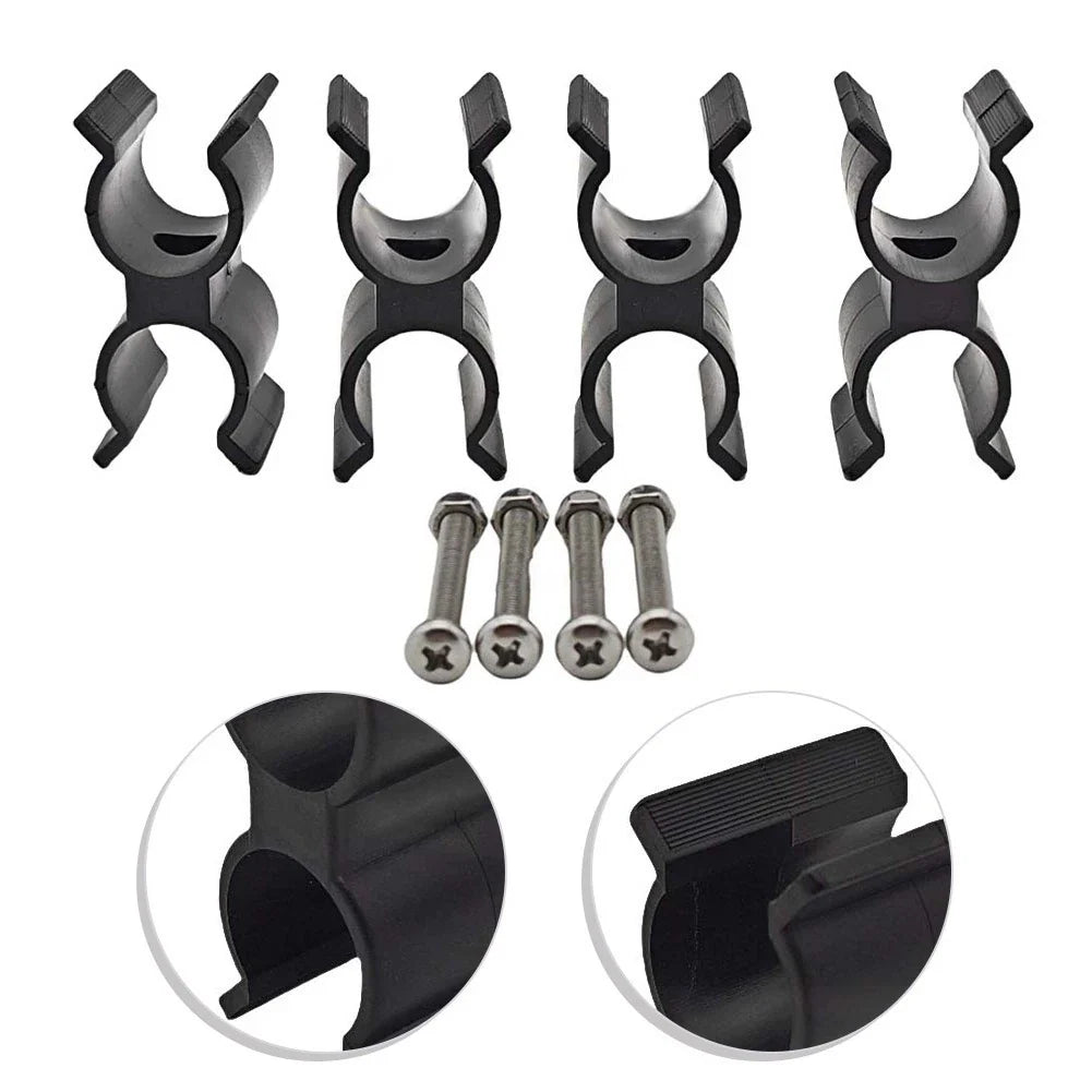 Double Tube Pole Clip Holder for Boat Tops 4pcs Fits 7/8"-1" Diameter