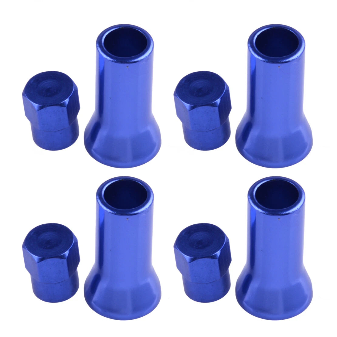 4 x Aluminum Alloy Tire Valve Stem Caps & Sleeve Covers for Car (All Years)