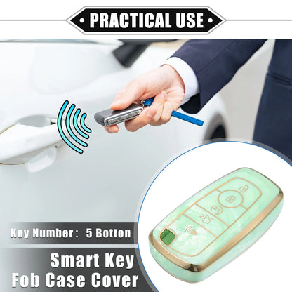 Key Fob Cover 5 Button for Ford Smart Key (Compatible) - Green