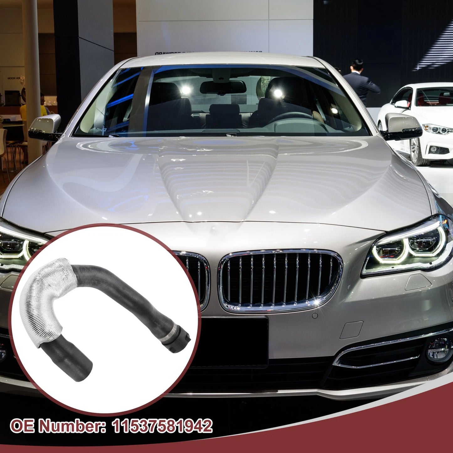 Radiator Coolant Hose for BMW 528i 3.0L L6 (2011) - Rubber Black