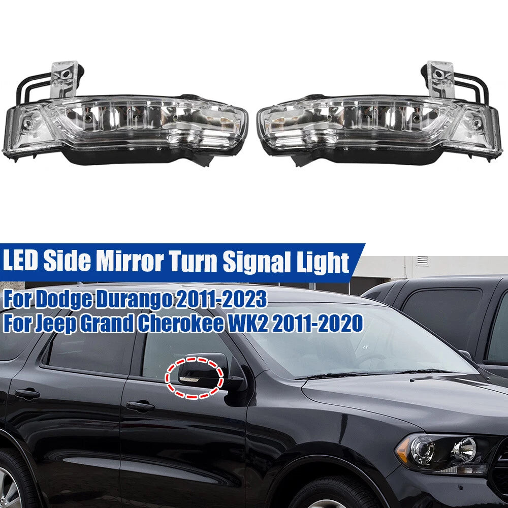 2 x Mirror Turn Signal Light for Jeep Grand Cherokee & Dodge Durango (2011–2020)