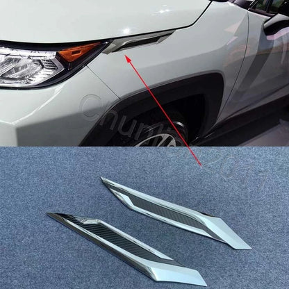 Chrome Front Eyebrow Side Stripe Cover Trim for Toyota RAV4 (2019-2023)