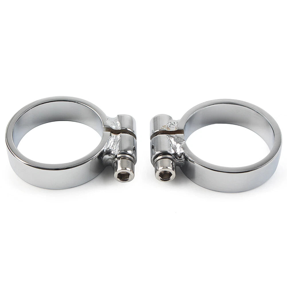 Chrome Exhaust Port Clamps for Harley XL Ironhead Sportster 1000 (1957-1985)