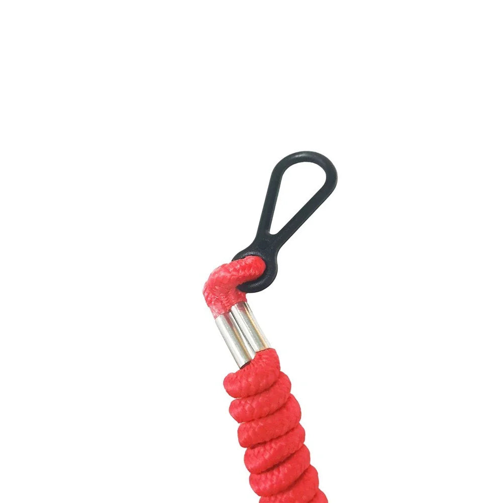 Sleek Red Nylon Coiled Boat Engine Stop Cord for Mercury 8M0092849 Models