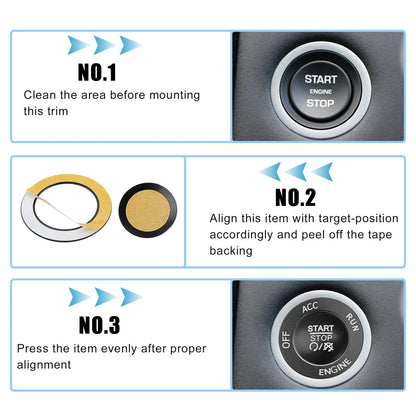 Push Start Button Cover Kit for Dodge Charger Challenger Black