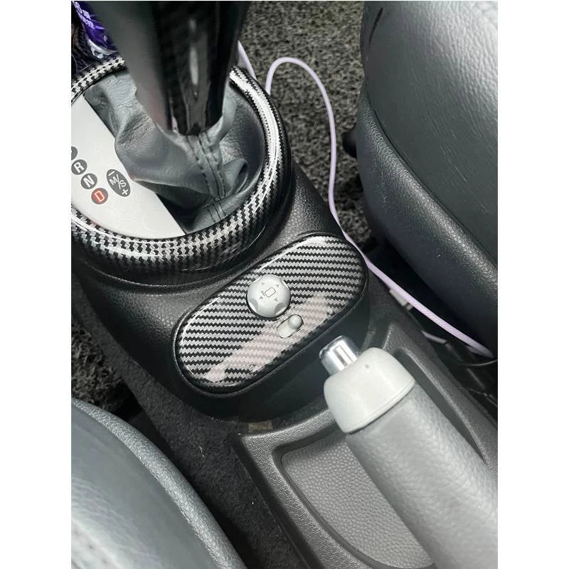 Carbon Style Side Mirror Adjust Panel Cover Trim for Mini Cooper R50 R52 R53