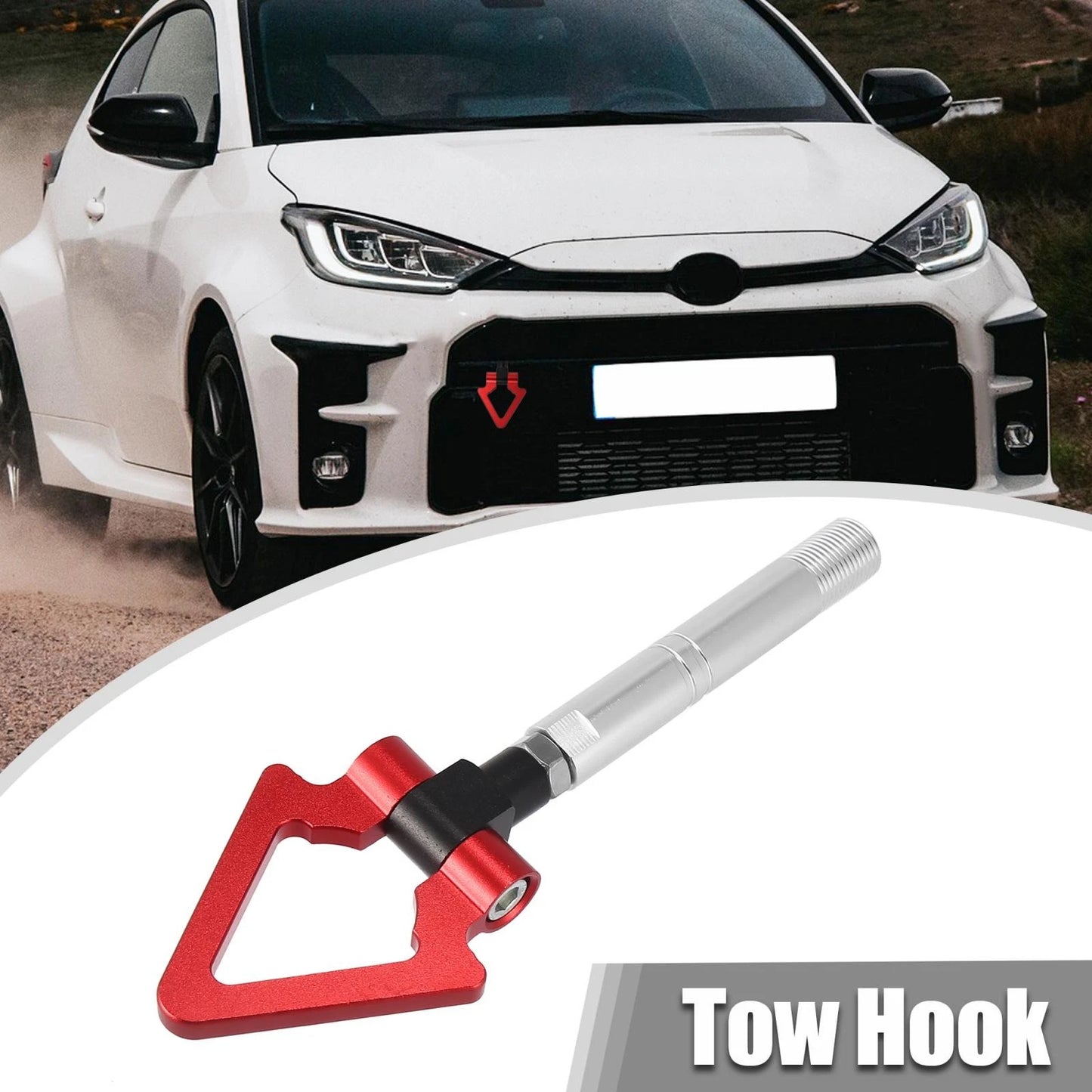 Racing Screw-On Tow Hook Trailer Ring for Toyota Avanza (2007-2018) Red