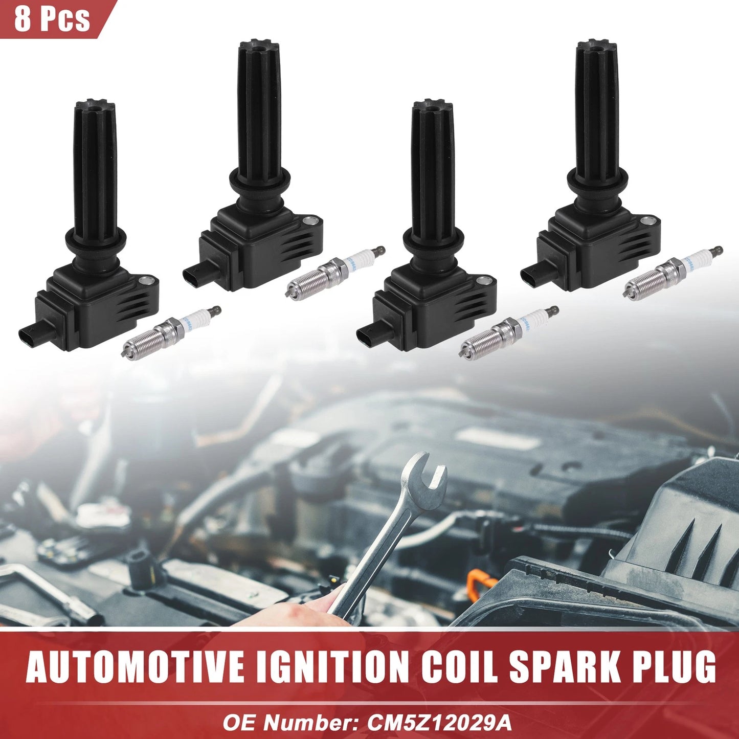 Ignition Coil Spark Plug Set for Ford Edge (2015-2023)