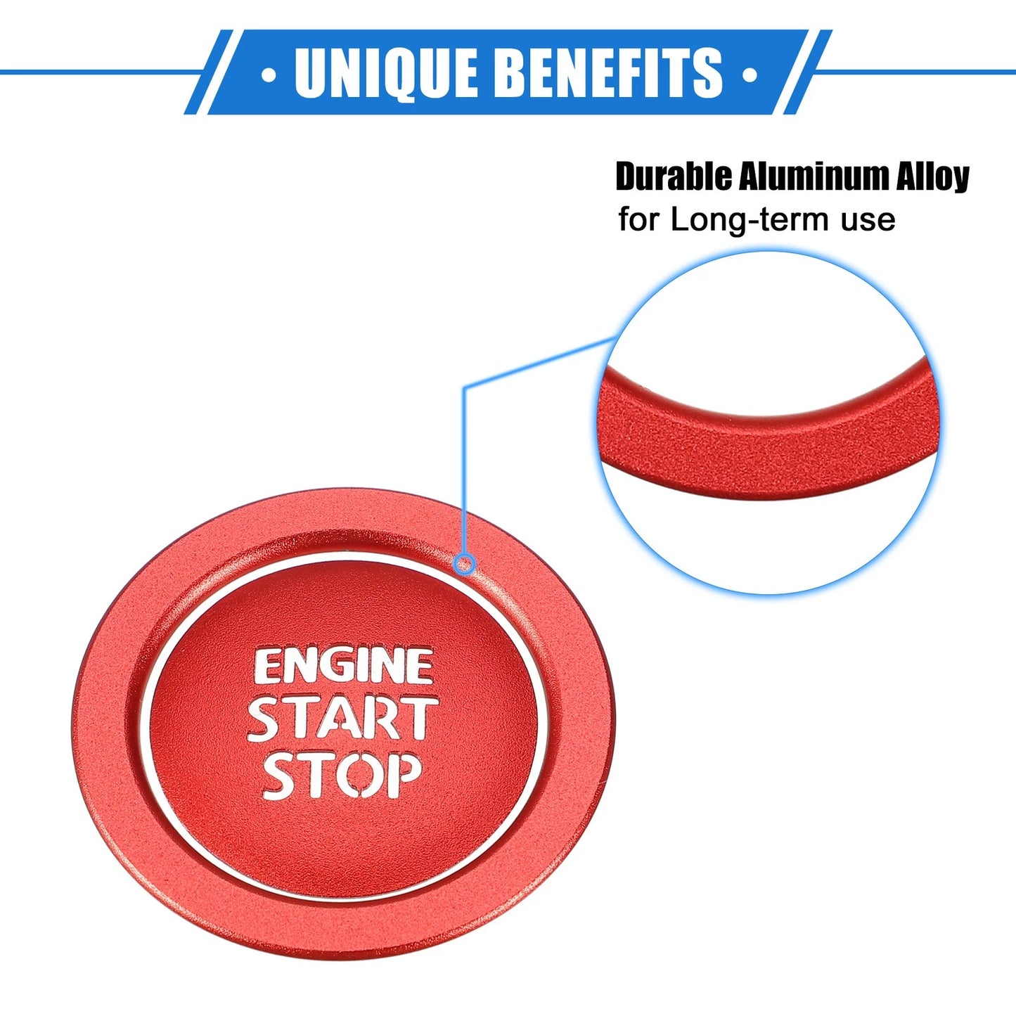 Engine Start Stop Button Cover Ring Kit for Toyota Avalon (2019-2022) Red