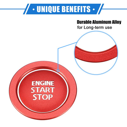 Engine Start Stop Button Cover Ring Kit for Toyota Avalon (2019-2022) Red