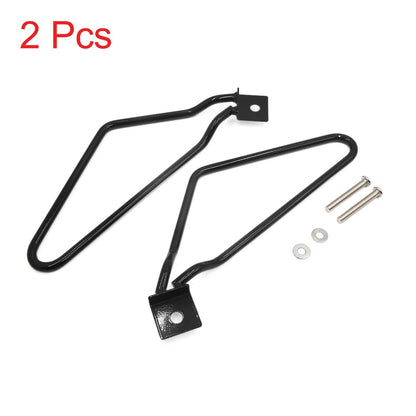 2 x Metal Black Saddle Mount Side Bag Luggage Bracket for Motorcycle Scooter