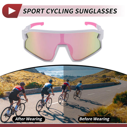 Set Motorcycle Riding Goggles Pink Lens White Pink Frame Tri-Acetyl Cellulos