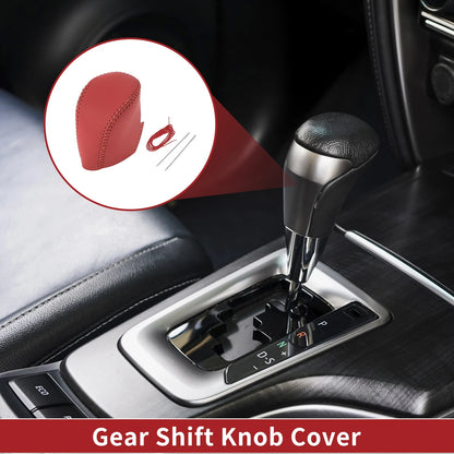 Car Gear Shift Knob Cover for Honda HR-V 2023-2024 Red Faux Leather