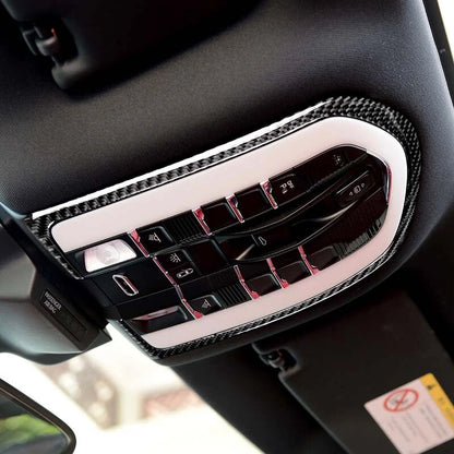Real Carbon Fiber Roof Reading Lamp Cover Trim Fit For Porsche Macan