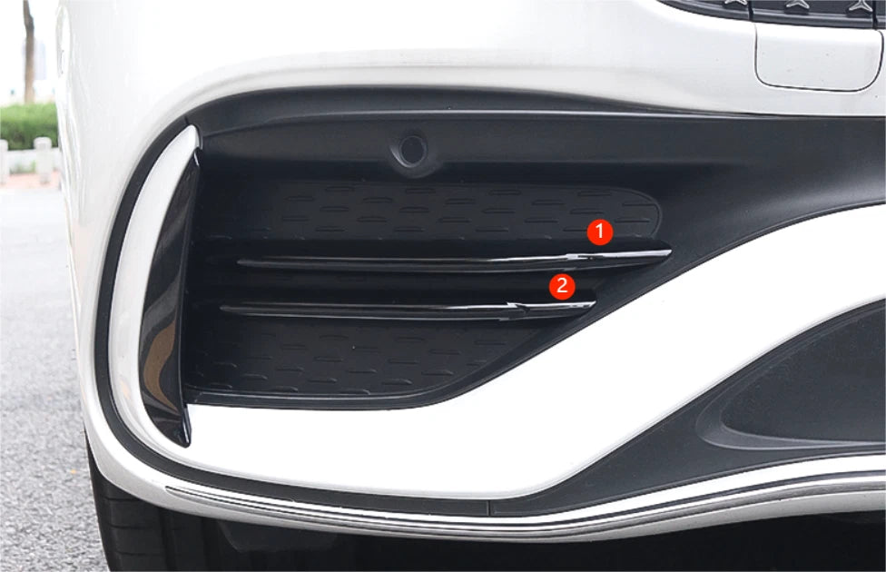 Black Front Fog Light Grilles Covers for 2022-2023 Benz C Class AMG Sedan