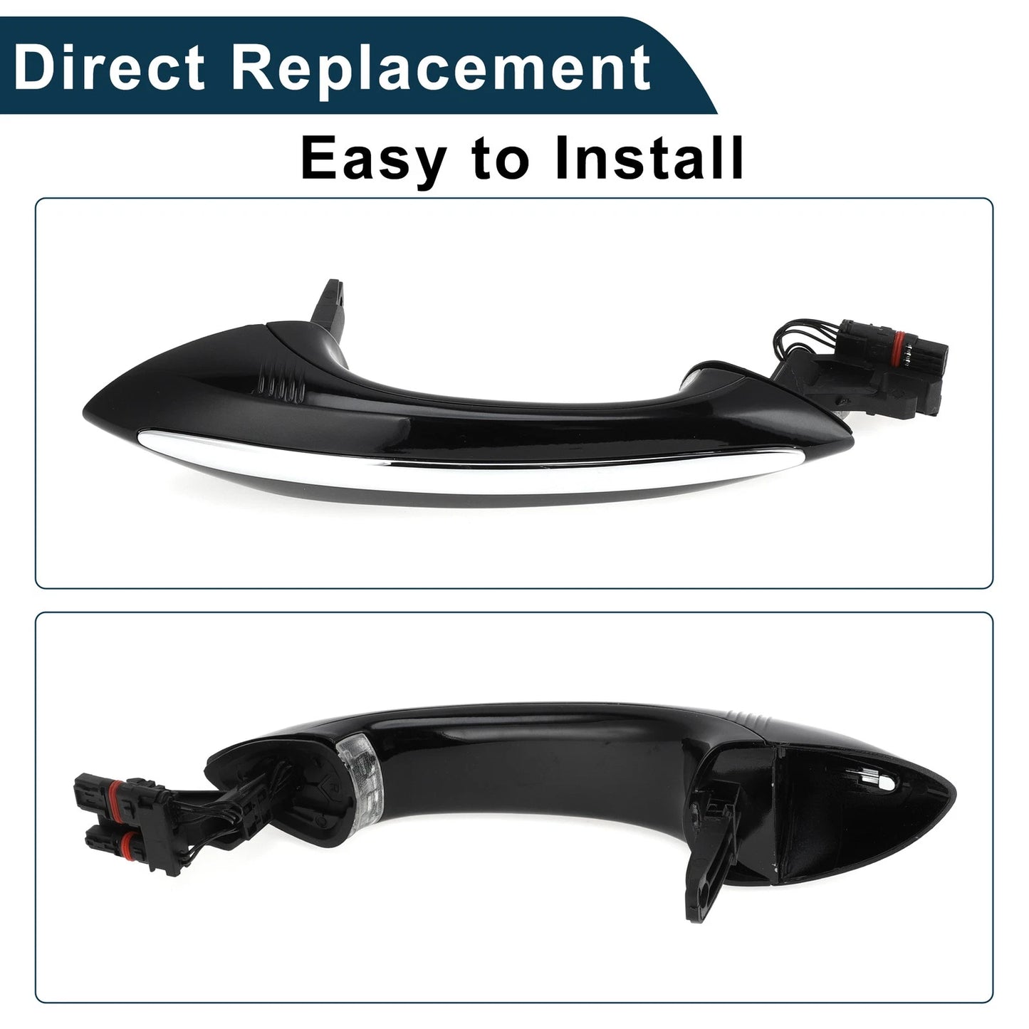 Rear Right Exterior Door Handle for BMW F07 F10 (2010-2017) Black Silver Tone