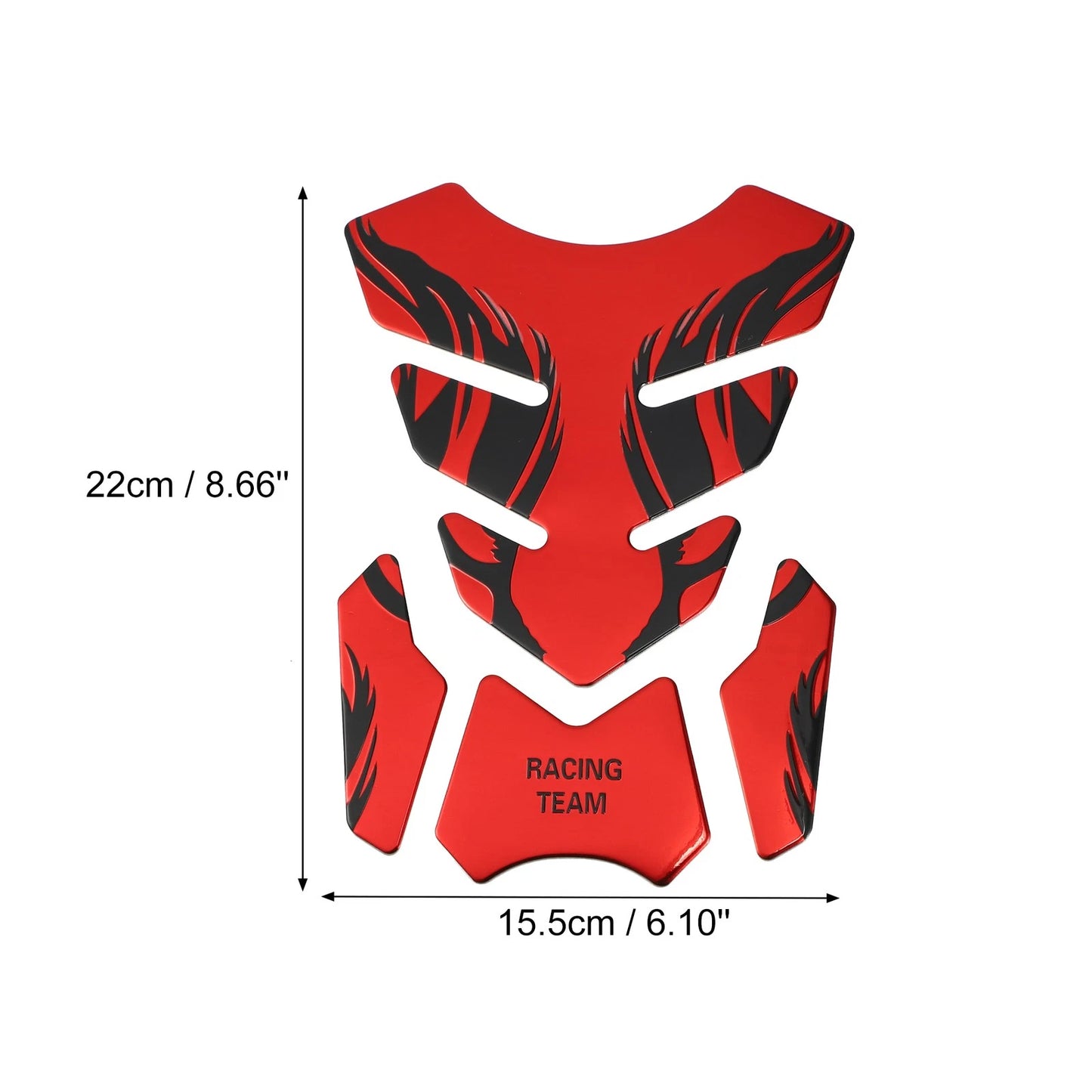 Universal Protector Sticker 3D PVC Rubber Pad Emblem Red for Motorcycle