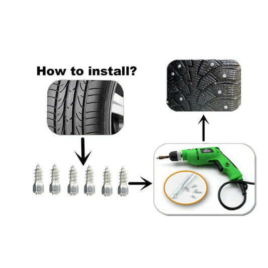 15mm Tire Studs 100x for Universal Snow Chains & Spikes